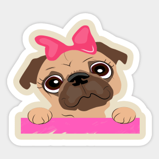 Pug  valentines Sticker